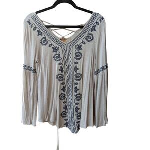 Andree' Blue Boho Shirt - Size Small